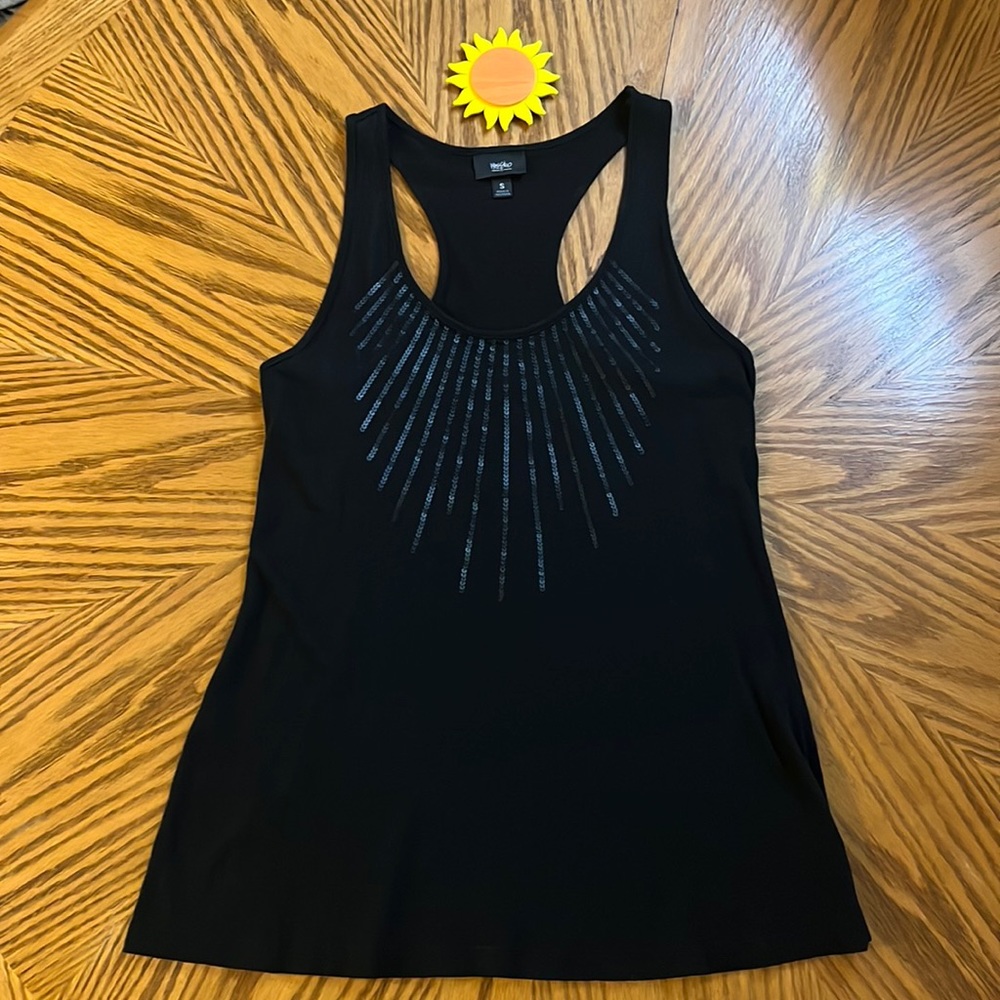 Beautiful Sequin Design Flowy Racerback Tank Top by Mossimo Women’s Size S EUC
